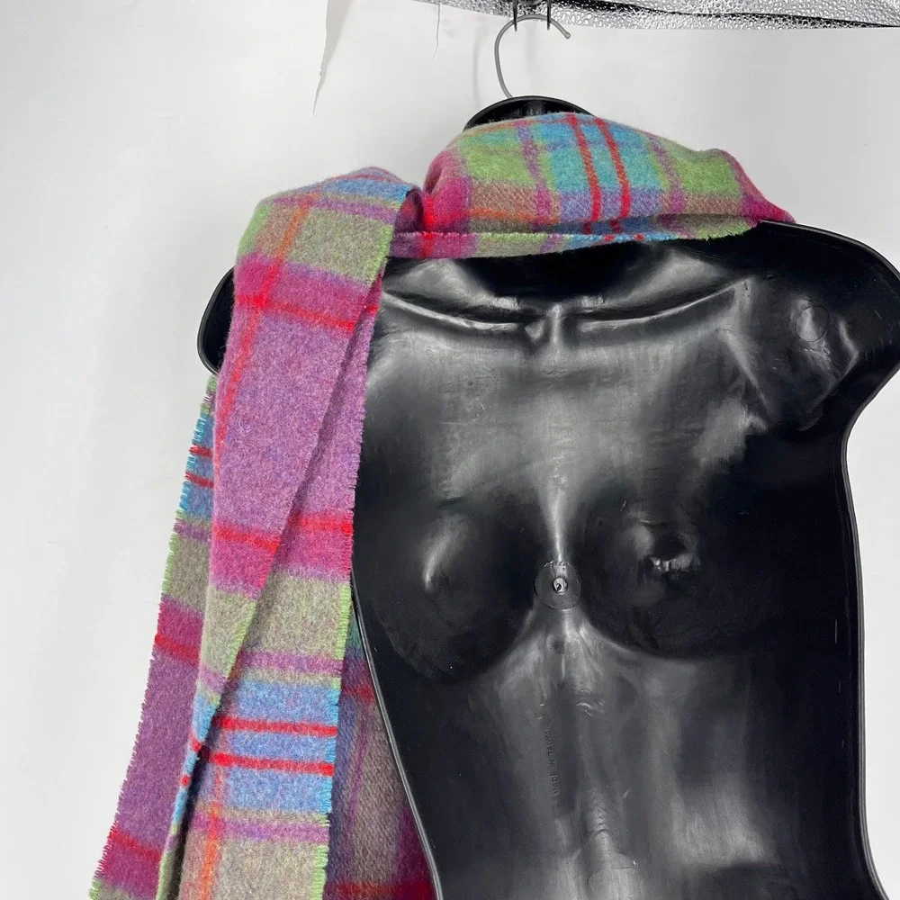 Blarney Woollen Mills Mens Plaid 100% Lambswool Scarf Made‎ in Ireland